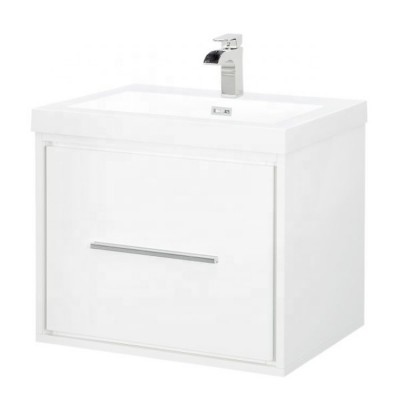 24 inch White wall mounted High Gloss white  lacquer MDF bathroom vanity with basin