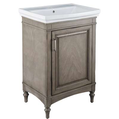 Antique 24 INCH bathroom cabinet vanity unit with mirror and basin